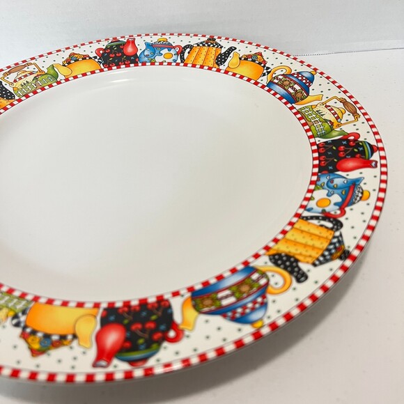 VTG Mary Engelbreit Sakura 1994 Afternoon Tea Charger Chop Plate 12 3/8" - Picture 2 of 8